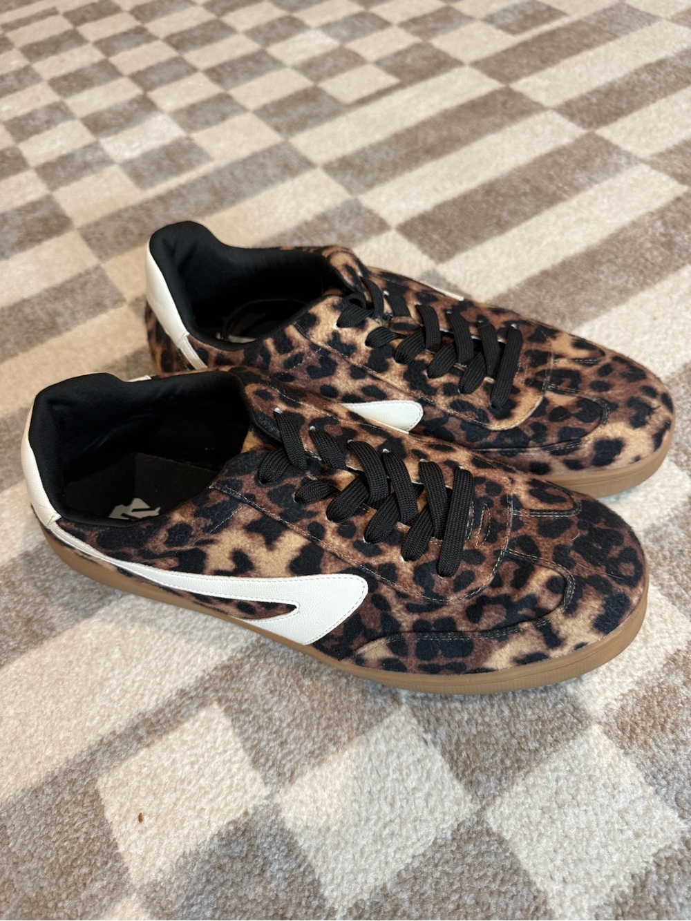 DV by Dolce Vita Leopard-Print Low-Top Sneakers with White Accents